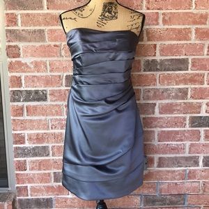 David’s Bridal NWT Short Strapless Satin Dress 10